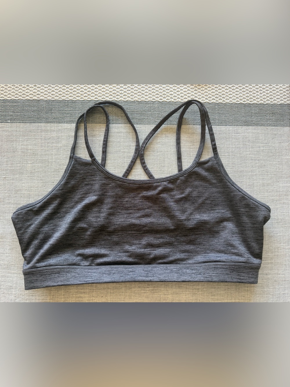 Gaiam Heather Gray Strappy Low Impact Sports Bra Size XXL